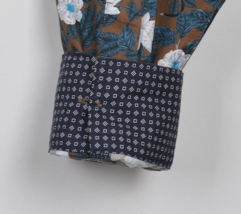 Ted Baker London Men's 3 Flip Cuff Floral Monkey Print Button-Front Shirt