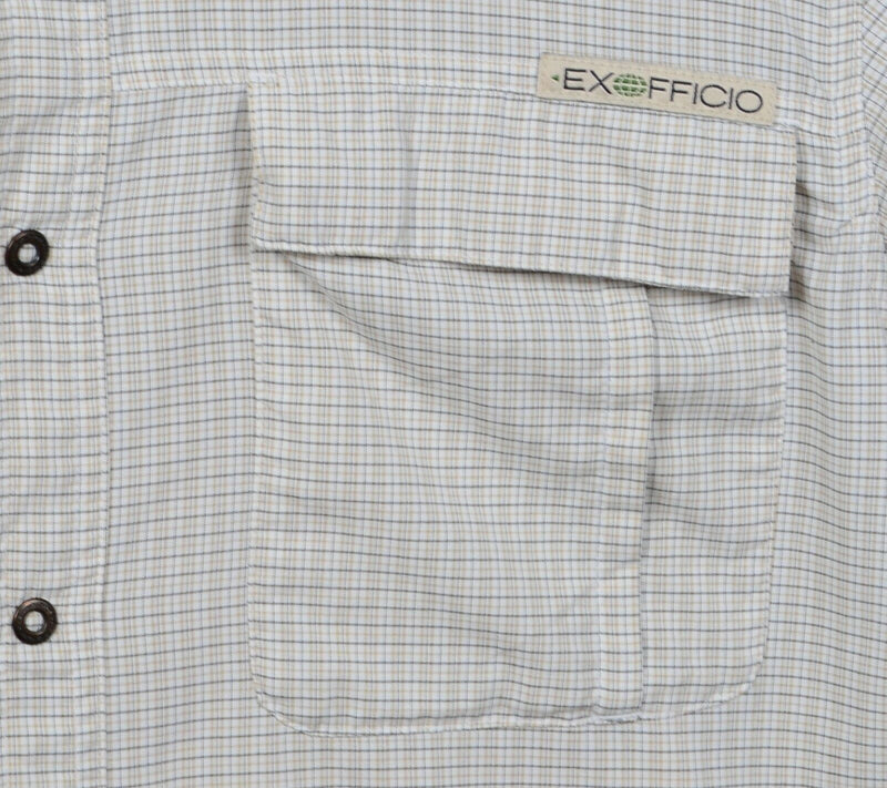 ExOfficio Insect Shield Men's Small Snap-Front Vented Plaid Fishing Travel Shirt