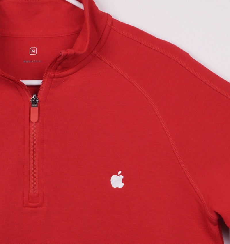 Apple Store Men's Sz Medium 1/4 Zip Red Logo Employee Computer Sweatshirt