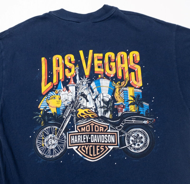 Vintage Harley-Davidson T-Shirt Large Mens USA 90s Raw Power Lightning Las Vegas
