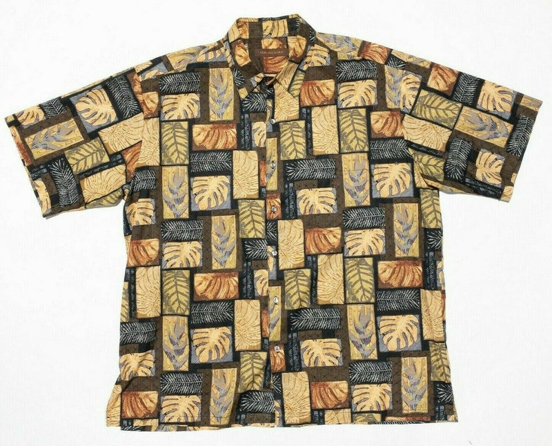 Tori Richard Hawaiian Shirt XL Men's Cotton Lawn Floral Leaf Palm Aloha Vintage