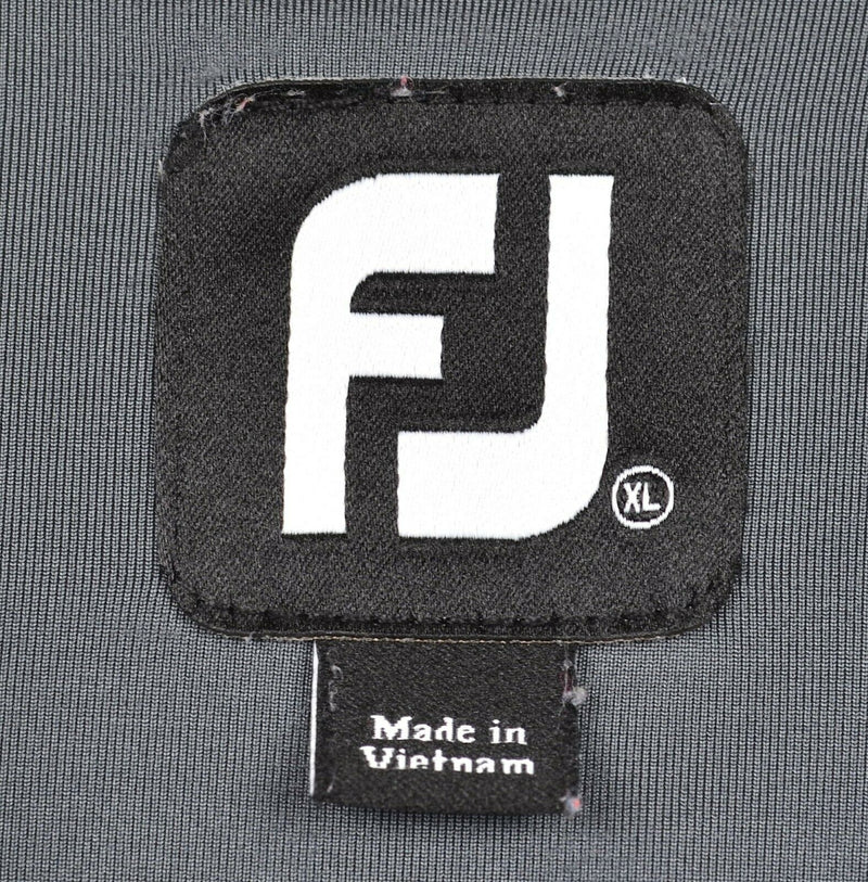 FootJoy Men's Sz XL Gray Pink Striped FJ Performance Golf Polo Shirt