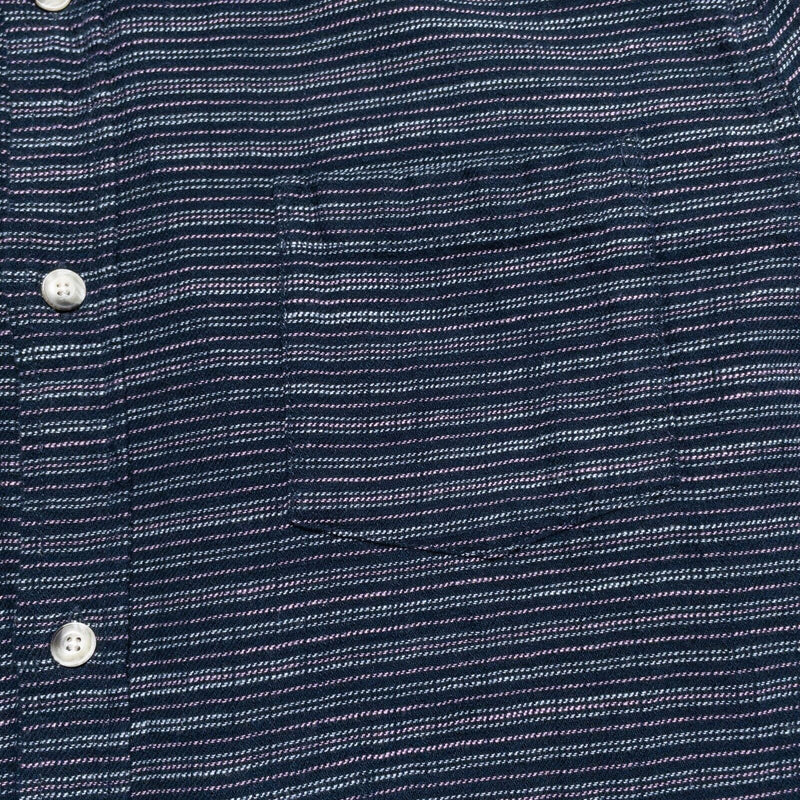 Marine Layer Men's M/L Classic Selvedge Navy Blue Pink Stripe Button-Up Shirt