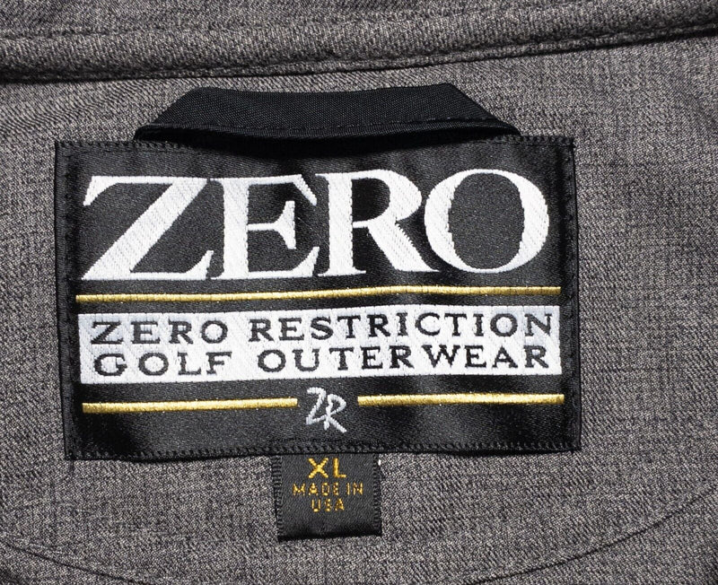 Zero Restriction Golf Jacket Mens XL 1/4 Snap Pullover Gray Wind Rain Microfiber