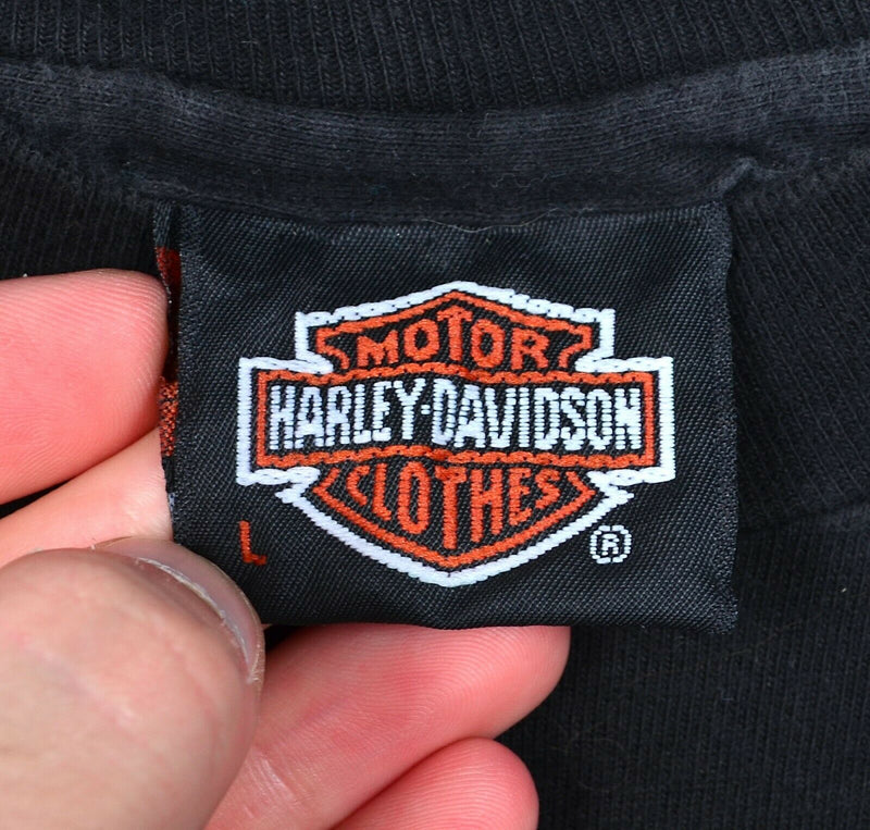 Vintage 1991 Harley-Davidson Men's Large Emblem Logo Texas Double-Sided T-Shirt