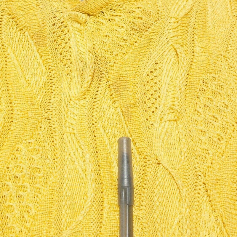 COOGI Basics Sweater Textured 3D Knit Short Sleeve Yellow Vintage 90s Men's XL
