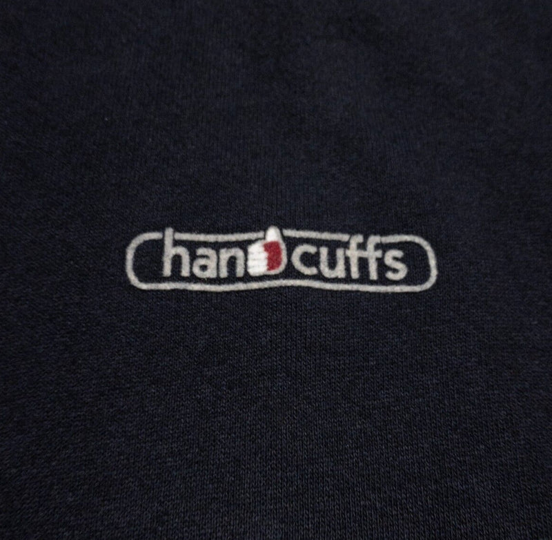 Vintage Handcuffs Sweatshirt Men's 4XLT Pullover 90s Skater Black Logo Gloves