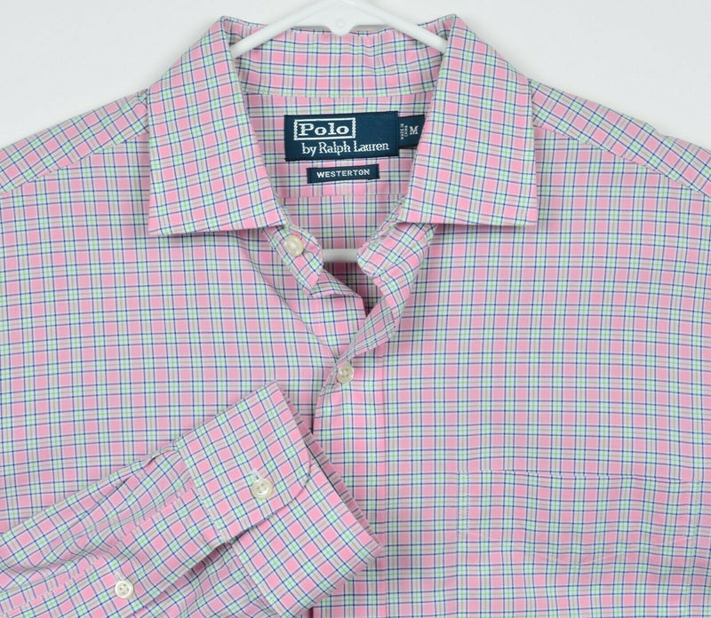 Polo Ralph Lauren Men's Medium "Westerton" Pink Plaid Long Sleeve Button Shirt