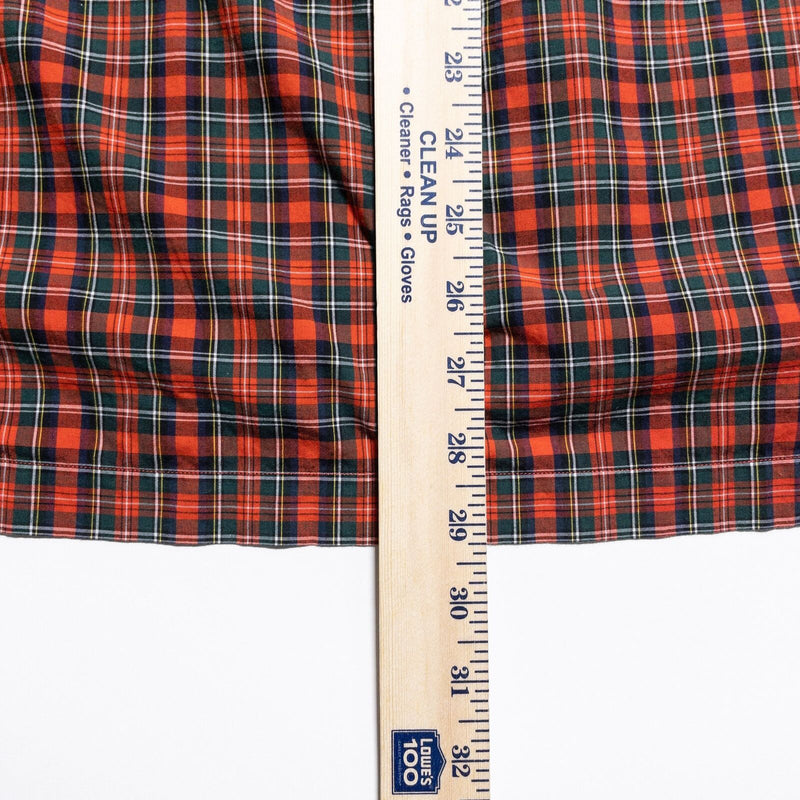 Polo Ralph Lauren Loop Collar Shirt Men's Medium Red Plaid Camp Adams Vintage