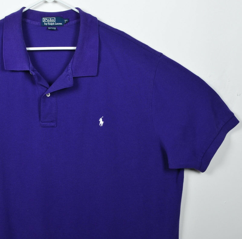 Polo Ralph Lauren Men's 3XL Big Solid Purple Pony Logo Short Sleeve Polo Shirt