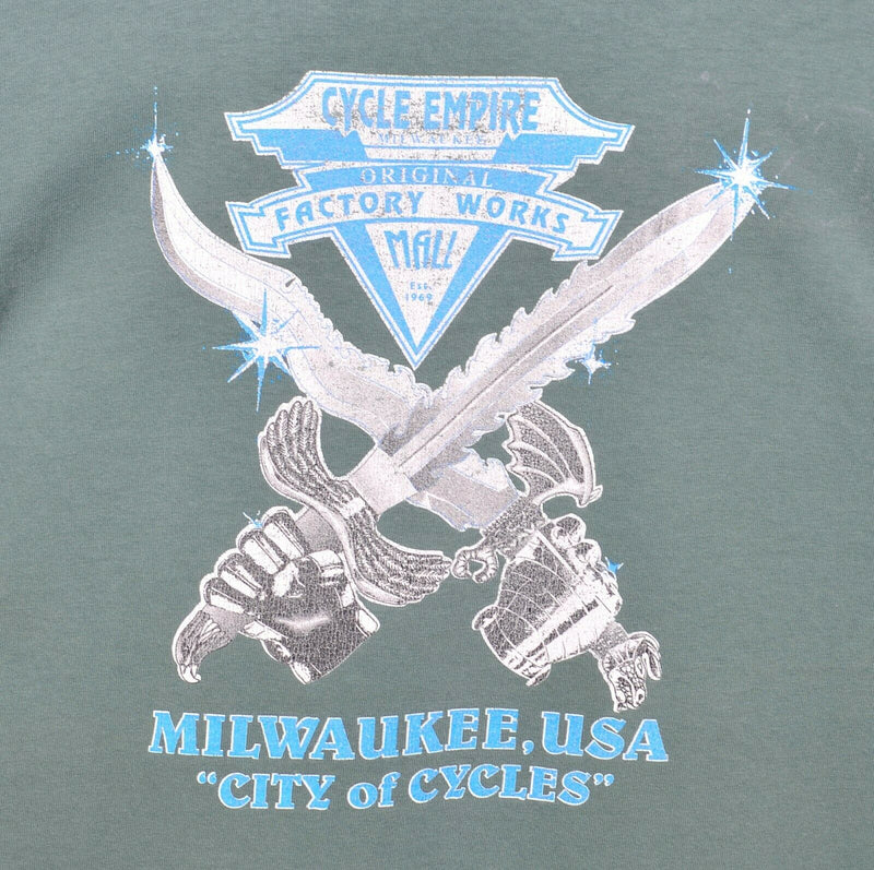 3D Emblem Men's 2XL CMJ Marketing American Biker Eagle Rose Vintage 90s T-Shirt