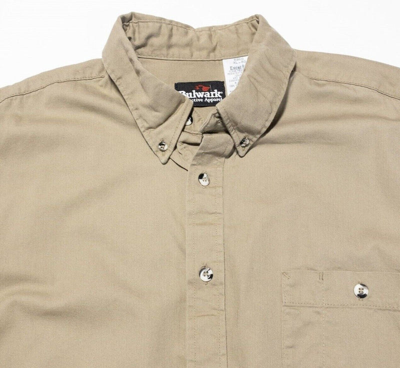 Bulwark FR Shirt XL Men's Excel Flame Resistant 5.5 APTV Long Sleeve Khaki Tan