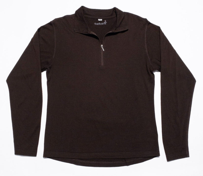 SmartWool 1/4 Zip Sweater Men's Small Pullover Merino Wool Base Layer Brown