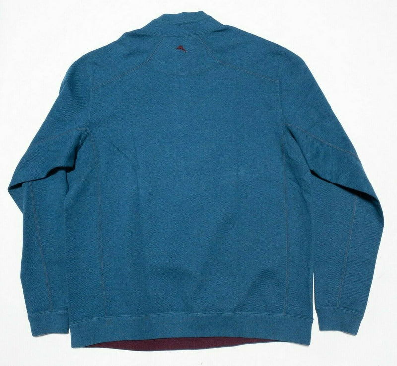 Tommy Bahama Reversible 1/4 Zip Sweatshirt Blue Maroon Men's LT (Large Tall)