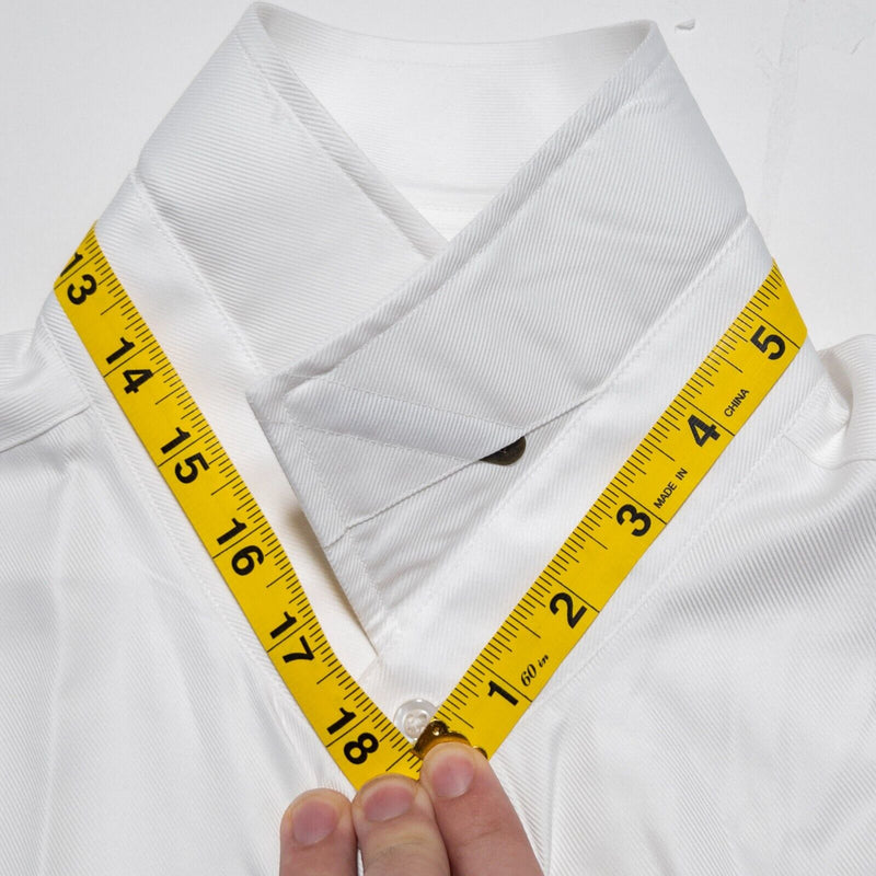 Proper Cloth Men's Dress Shirt Neck 18.5 Long Sleeve Solid White Formal Business