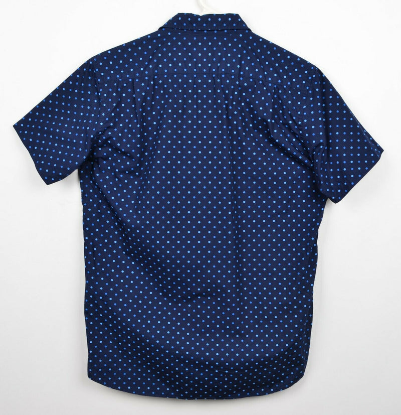 Bedwin & The Heartbreakers Men's Sz 3 (L) Navy Blue Polka Dot Short Sleeve Shirt