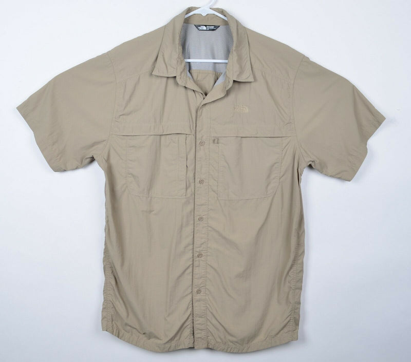 The North Face Men's Sz Large Vented Hiking Fishing Outdoors Light Brown Shirt