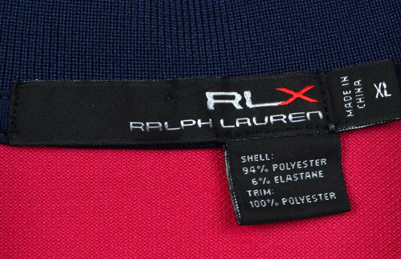 RLX Ralph Lauren Men's Sz XL Logo Collar Multi-Color Striped Golf Polo Shirt