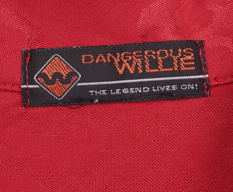 Vtg Dangerous Willie Men's Sz Large? Red Dragon Disco Club Shirt