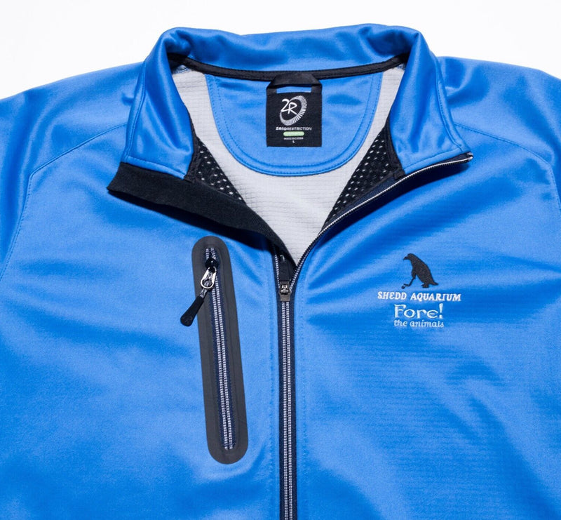 Zero Restriction Golf Jacket Men's Large Full Zip Wind Water Resistant Blue Tour