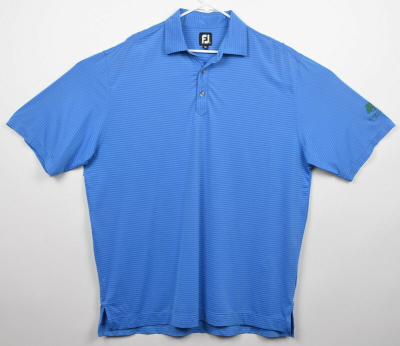 FootJoy Men's Sz 2XL Blue Striped FJ Performance Golf Polo Shirt St. Clair