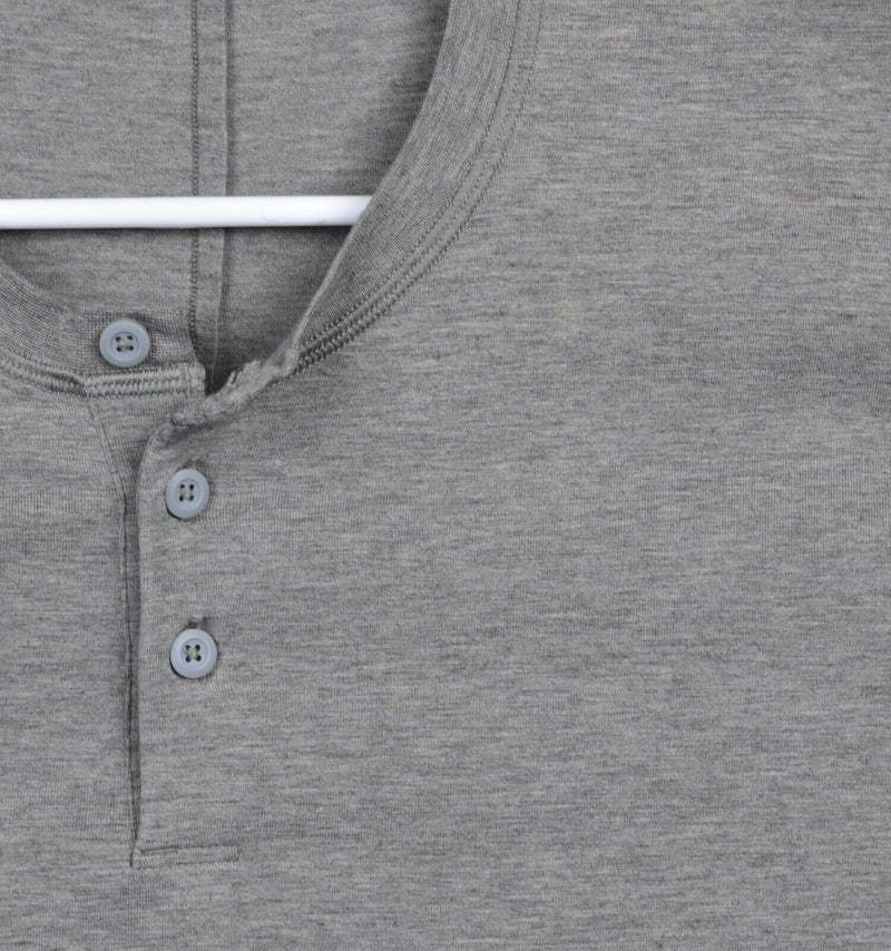 Lululemon Men's Large? Henley Collar Heather Gray Long Sleeve Athleisure Shirt