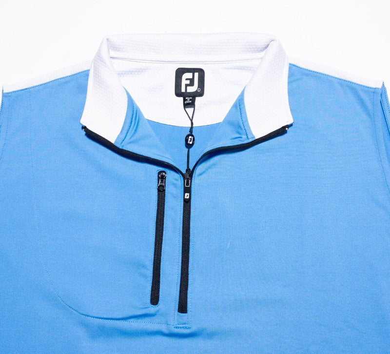 FootJoy Golf Vest Men's Large Half-Zip Pullover Light Blue Wicking Stretch Nylon