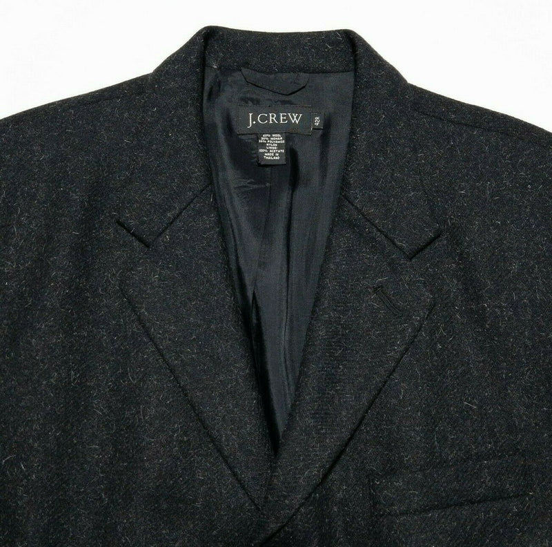 J. Crew Men's 42R Wool Mohair Blend Black/Dark Gray Speckled Suit Jacket Blazer