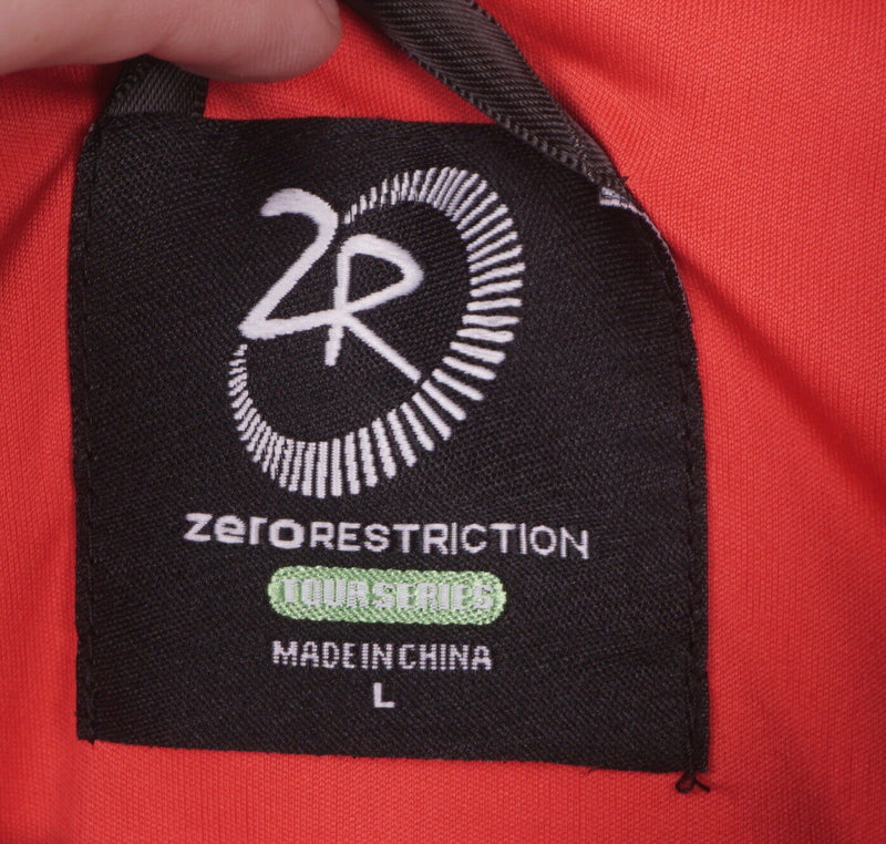 Zero Restriction Men's Large Packable Hybrid Red 1/2 Zip Rain Golf Torque Jacket