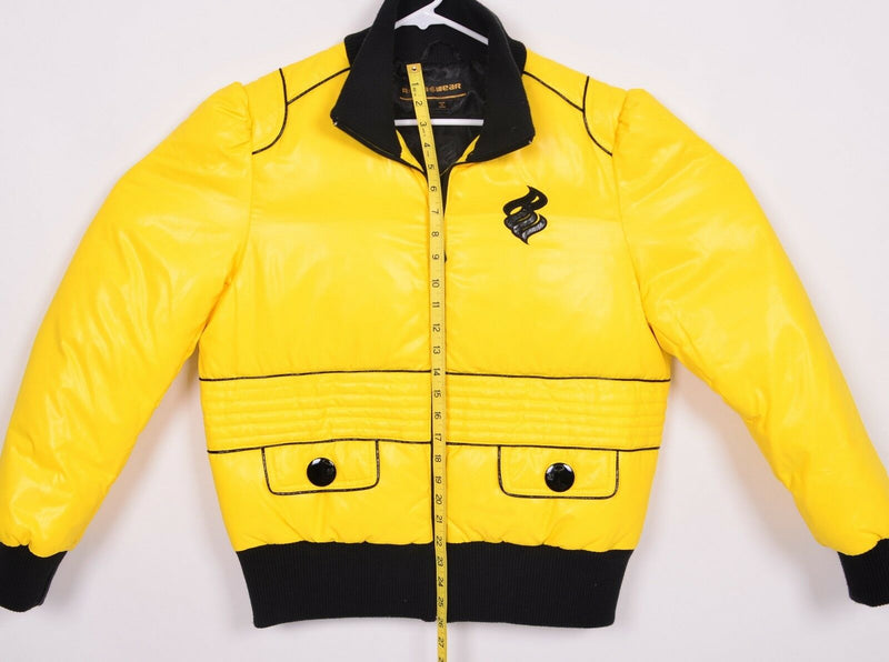 Rocawear Women's XL Down Yellow Hip Hop Full Zip Puffer Jacket