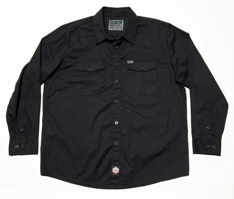 Dixxon Workforce Form & Function Button-Front Shirt D-Tech Solid Black Men's 2XL