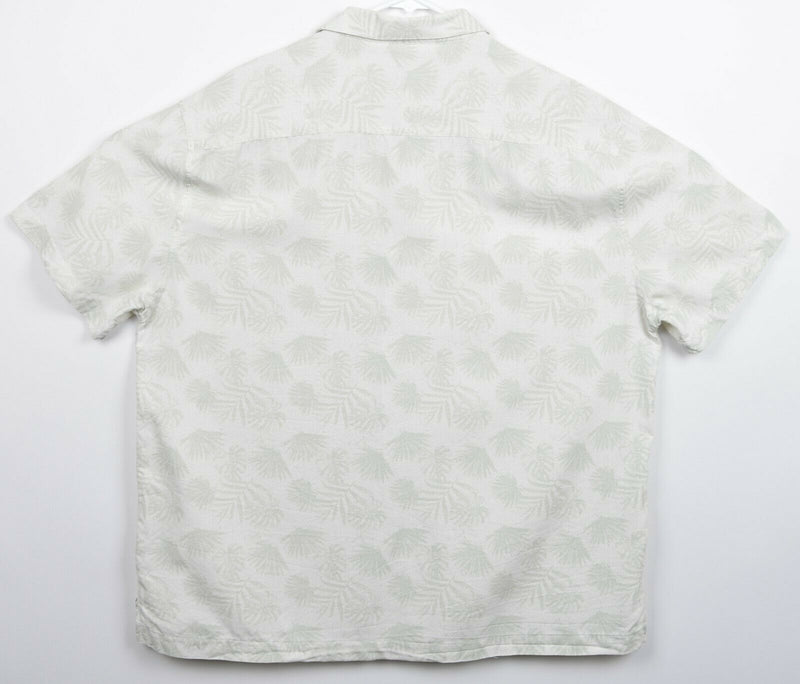 Nat Nast Men's Sz XL Silk Cotton Blend Green Floral Hawaiian Aloha Shirt