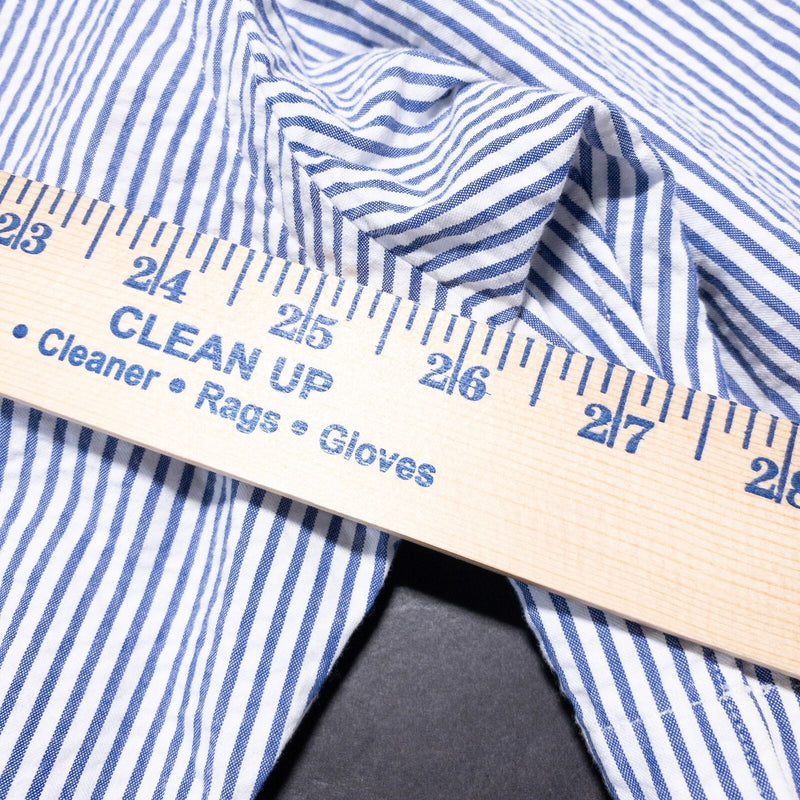 Polo Ralph Lauren Seersucker Shirt Men XL Classic Button-Down Blue White Striped