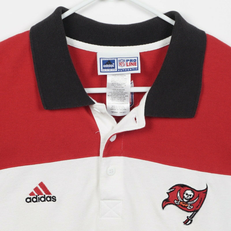 Tampa Bay Buccaneers Men's XL Adidas NFL Pro Line Red White Rugby Polo Shirt