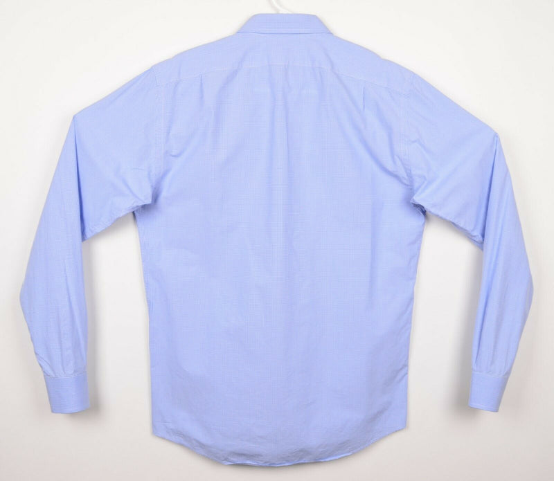 Ralph Lauren Black Label Men's Sz 15.5 Light Blue Micro-Check Plaid Italy Shirt