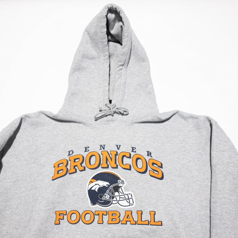 Denver Broncos Hoodie Men's XL Vintage Football Reebok Sweatshirt Gray Pullover