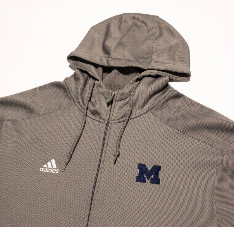 Michigan Wolverines Adidas Jacket Men's XL Full Zip Gray Hooded College Team