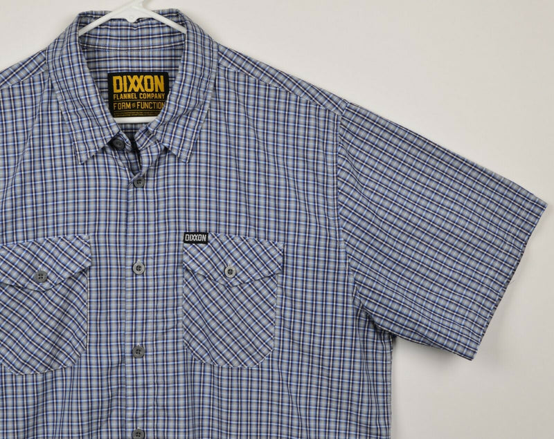 Dixxon Flannel Co. Men's Sz XL 100% Bamboo Blue Plaid Short Sleeve Shirt