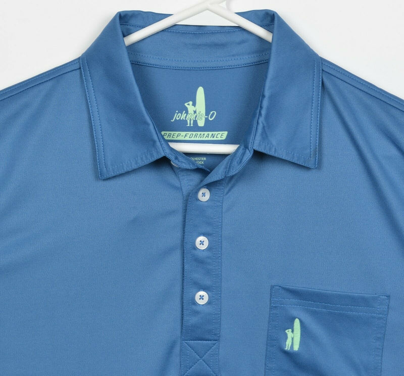 Johnnie-O Prep-Formance Men's Small Blue Surfer Logo Wicking Golf Polo Shirt