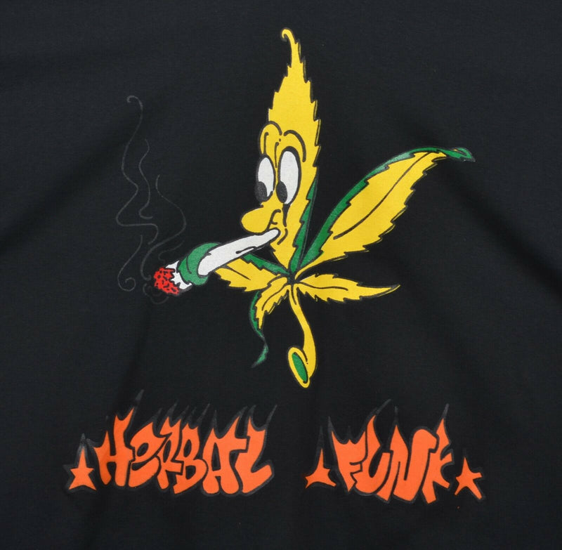 Vtg 90s Herbal Funk Men's Sz XL Black Stoner Marijuana Pot Funny Novelty T-Shirt