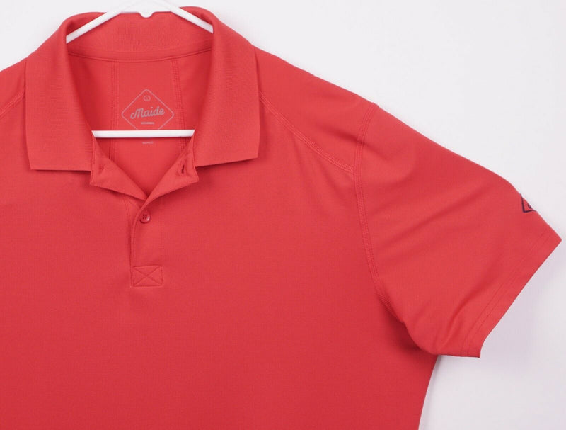 Maide Bonobos Men's Sz Large Slim Fit M-Flex Red/Orange Golf Polo Shirt