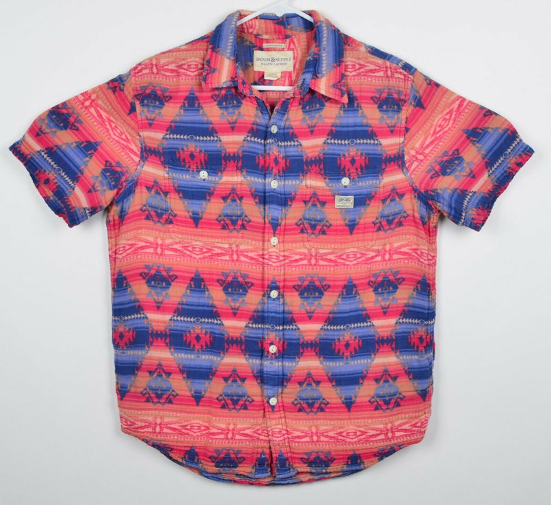 Denim & Supply Ralph Lauren Men's Sz Medium Regular Fit Aztec Striped Shirt