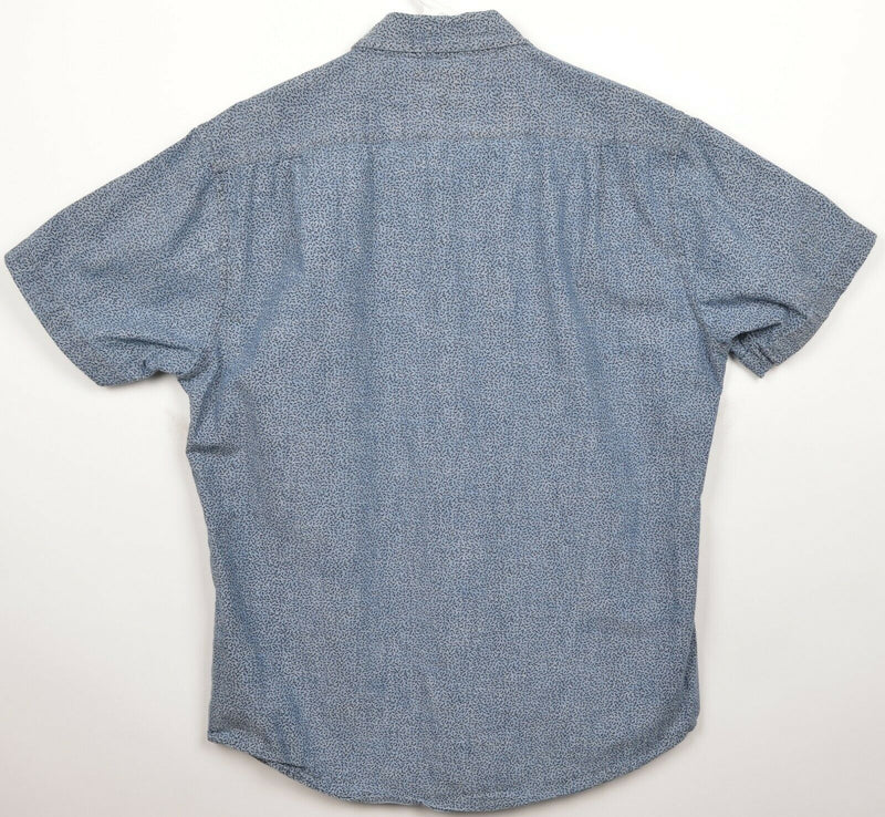 Bonobos Men's Medium Slim Fit Blue Chambray Geometric S/S Button-Down Shirt