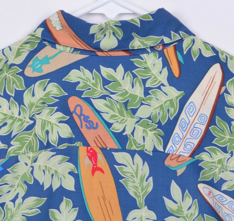 Vintage Reyn Spooner Men's Medium Dietrich Varez Rayon Surfboard Hawaiian Shirt