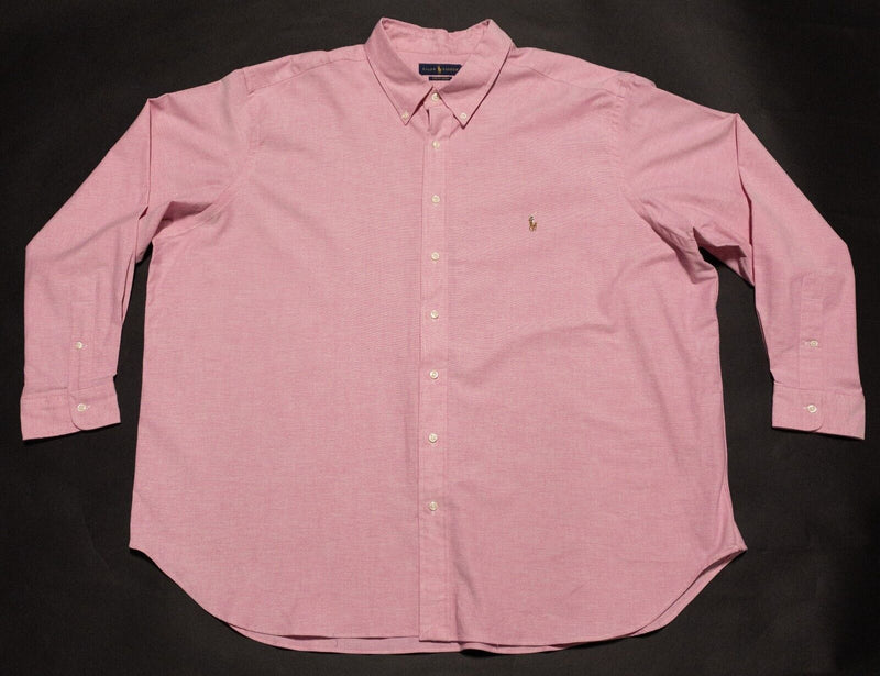 Polo Ralph Lauren 3XB Men's Shirt Stretch Oxford Pink Long Sleeve Button-Down