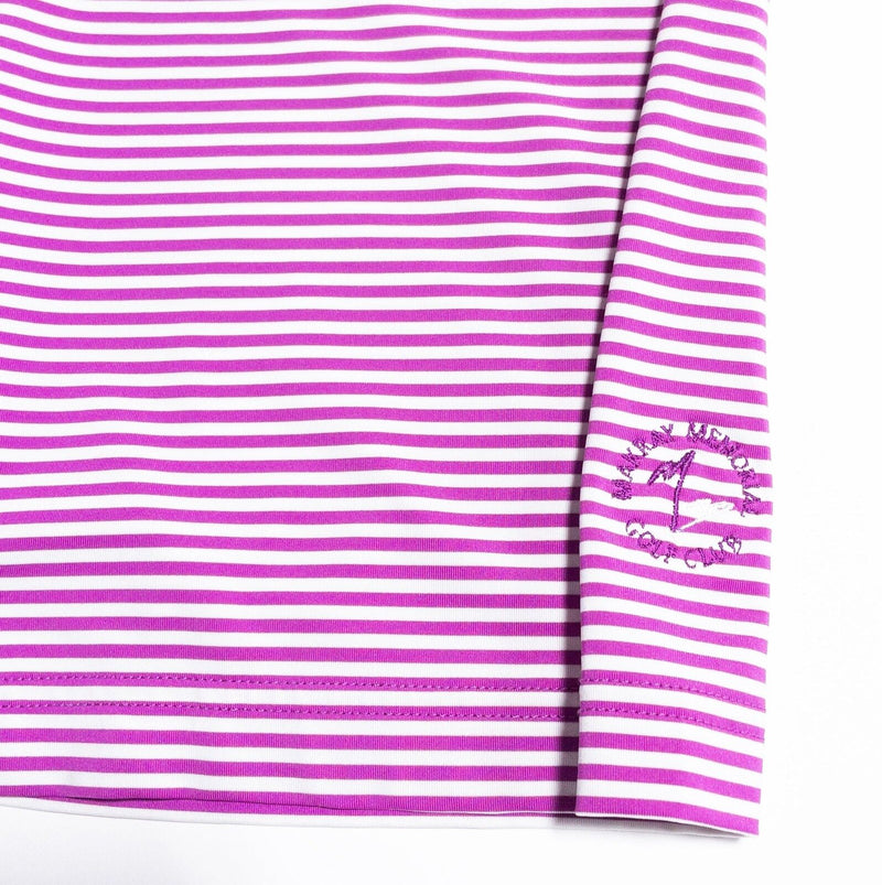 FootJoy Golf Shirt Men's XL Purple White Striped Wicking Performance Polo