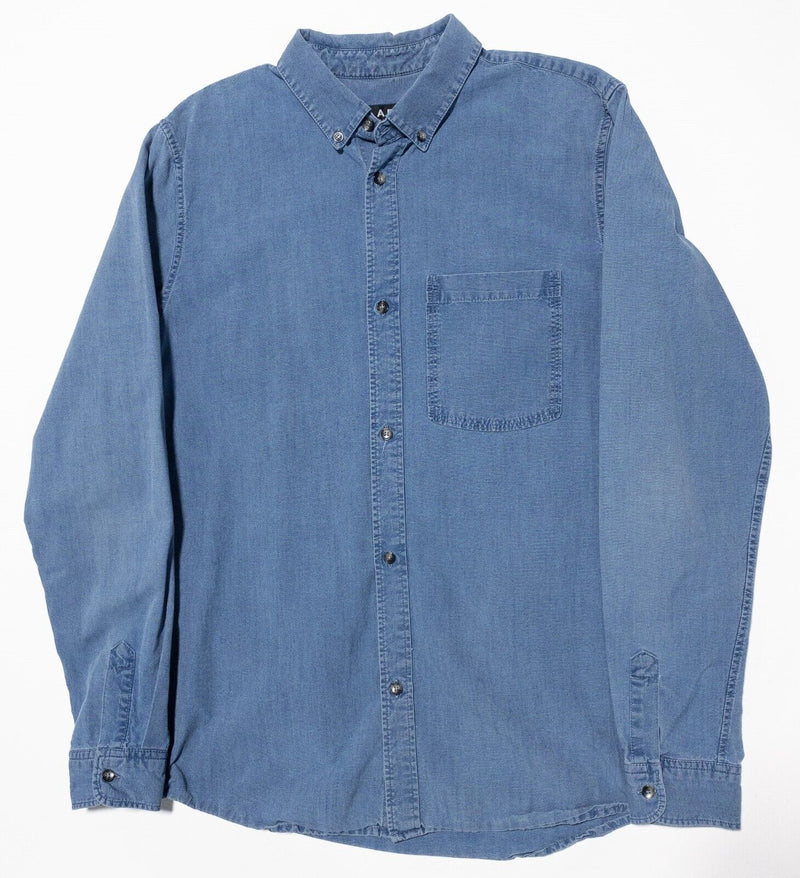APC Denim Shirt Medium Mens Long Sleeve Indigo Blue Button-Down Rue Madame Paris