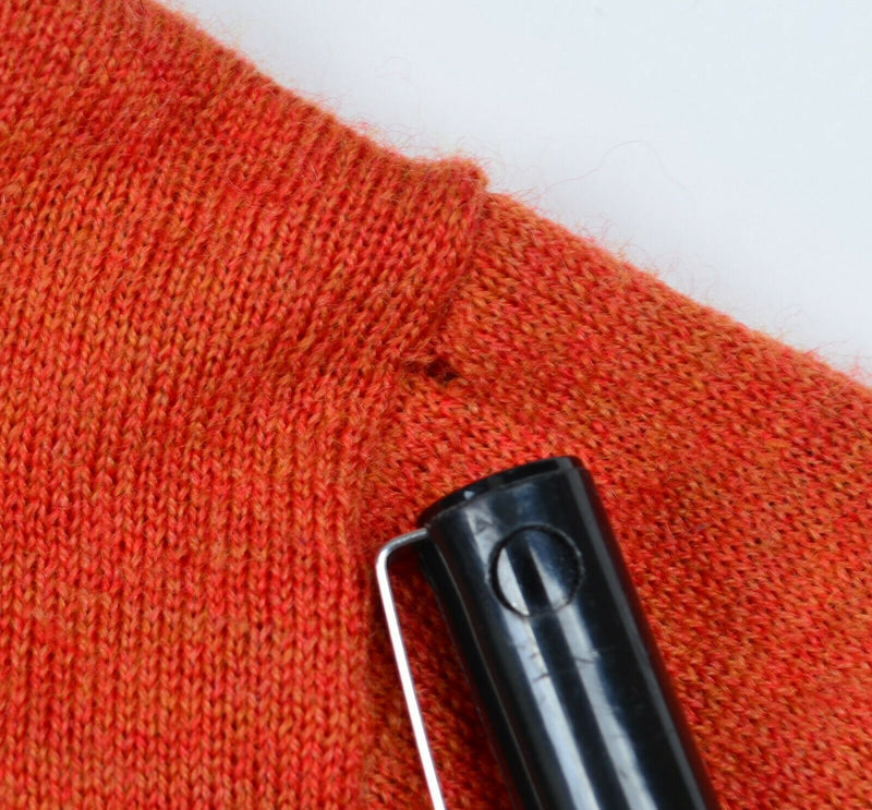 Polo Ralph Lauren Men's XL 100% Merino Wool Orange V-Neck Pullover Sweater