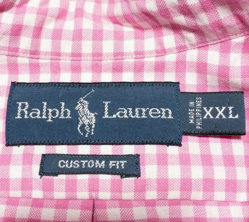 Polo Ralph Lauren Men's 2XL Long Sleeve Shirt Pink Gingham Check Button-Down