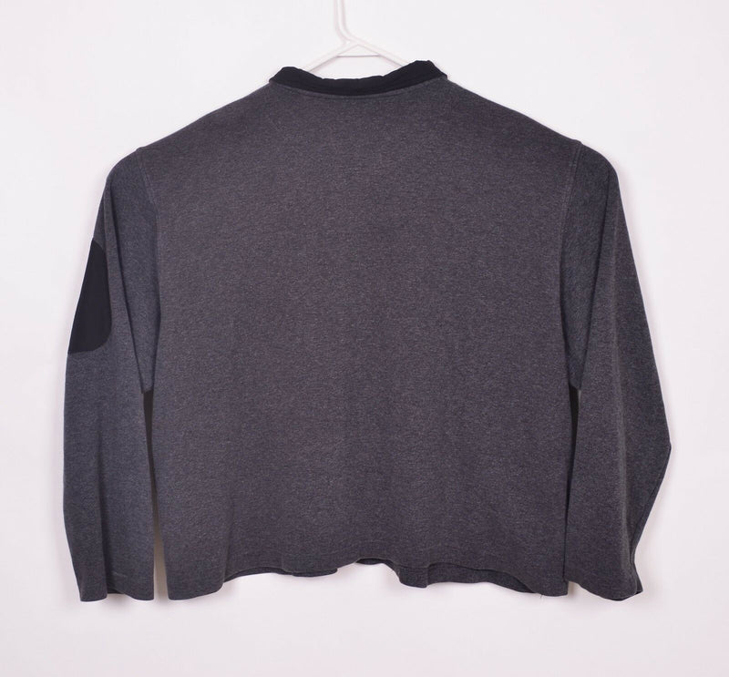 Orvis Men's Sz 2XL Gray Quarter Zip Pullover Sweatshirt Sweater Sleeve Pocket
